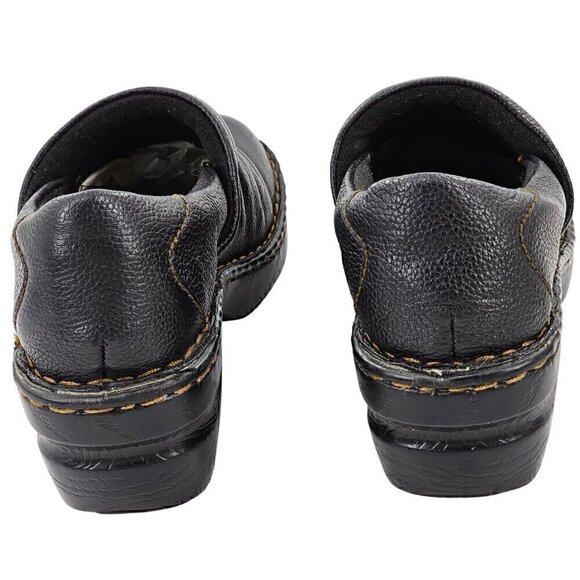 BOC Born Concept Peggy Black Pebbled Leathe rSlip-On Clogs SC3433 Shoes Size 8M - Picture 3 of 8